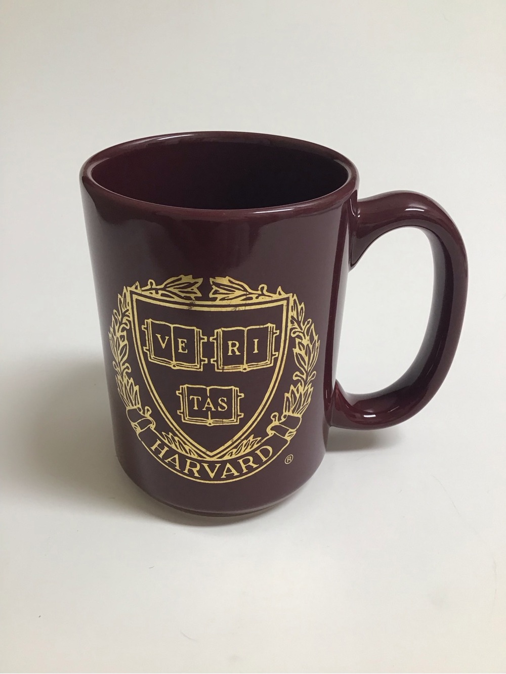 Harvard Coffee Mug Crimson & Gold VE RI TAS Tea Desk Pencil Cup MA Vintage NWOT